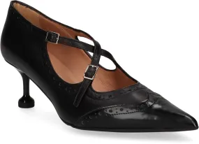 Damen-Riemchenpumps aus Leder 121001000005 (Schwarz)