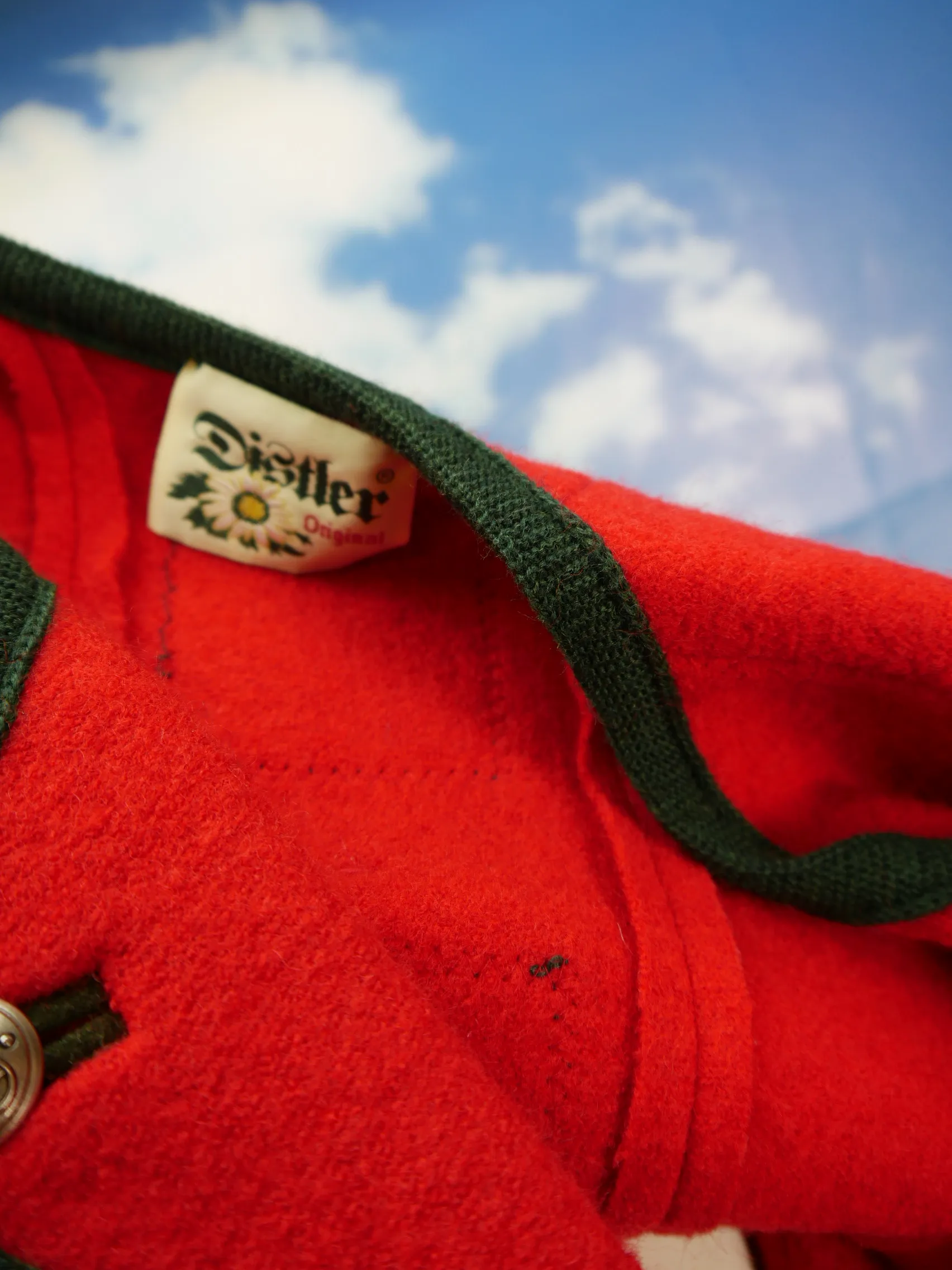 Distler Original roter Janker wunderschön bestickt Trachtenjacke Jacke Gr.40