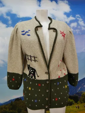 Giesswein neuwertige Strickjacke tolles Strickmuster Trachtenjacke Jacke Gr.36