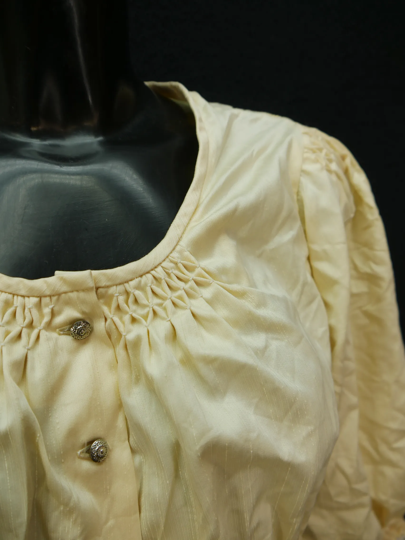 Gr.42 Dirndlbluse Vintage süße Bluse für Dirndl mit Spitze Trachtenbluse B9043