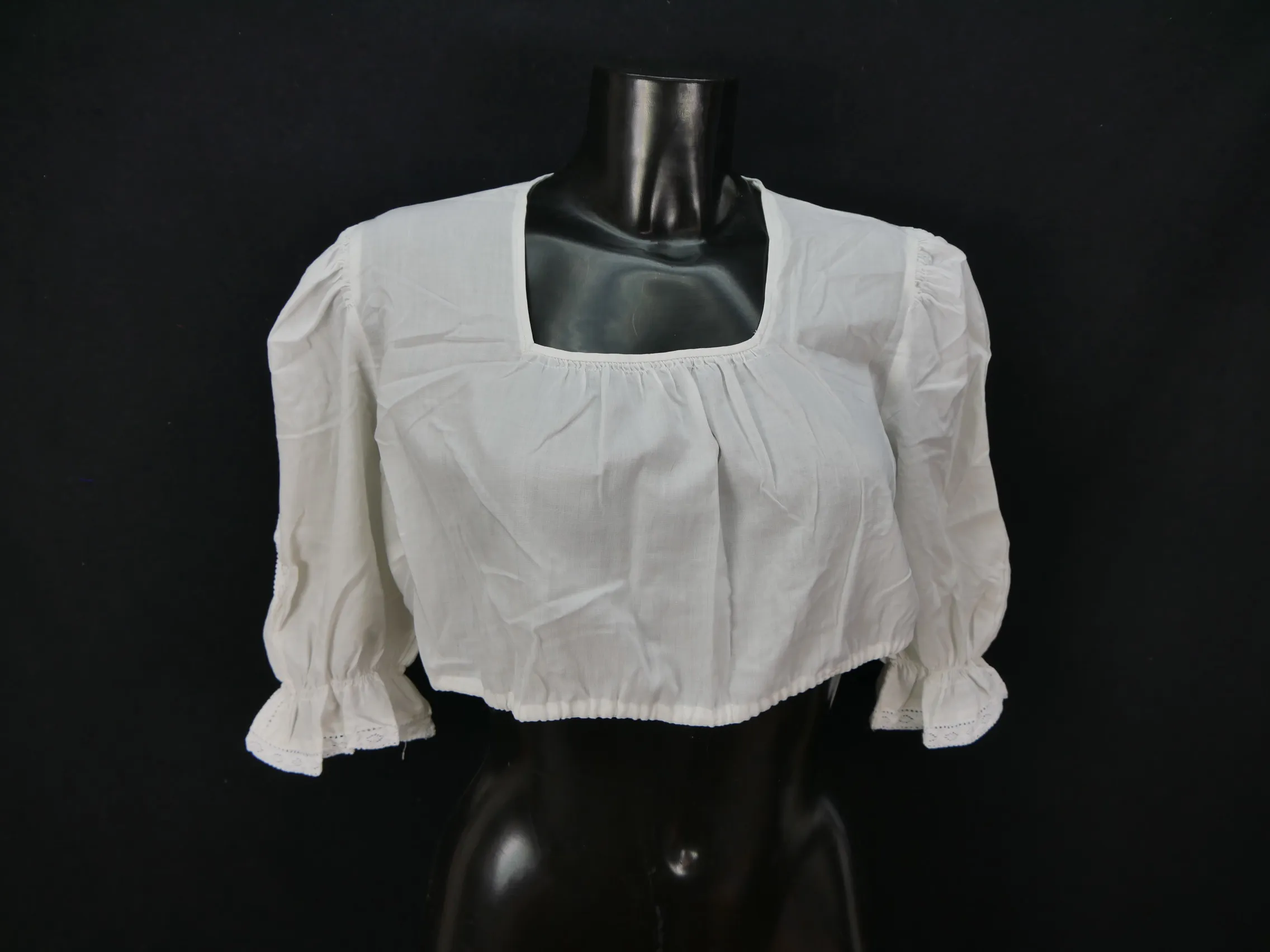 Gr.44 Dirndlbluse schlicht Bluse für Dirndl Hirschberg Trachtenbluse B7838
