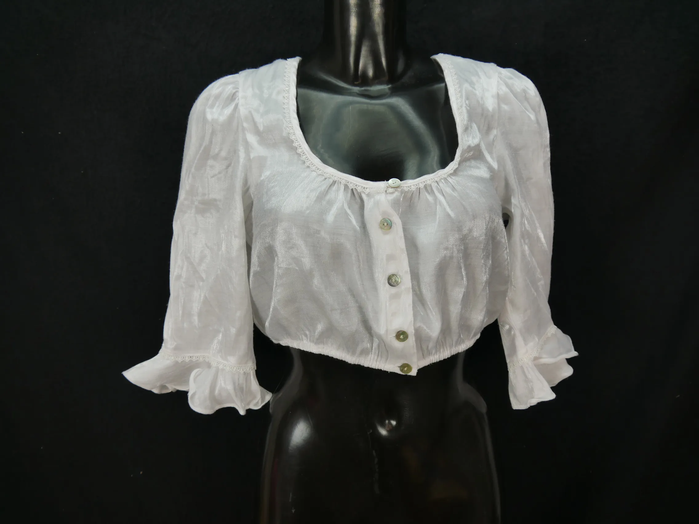 Gr.44 Dirndlbluse Spitze Bluse für Dirndl Spith & Wensky Trachtenbluse B7886