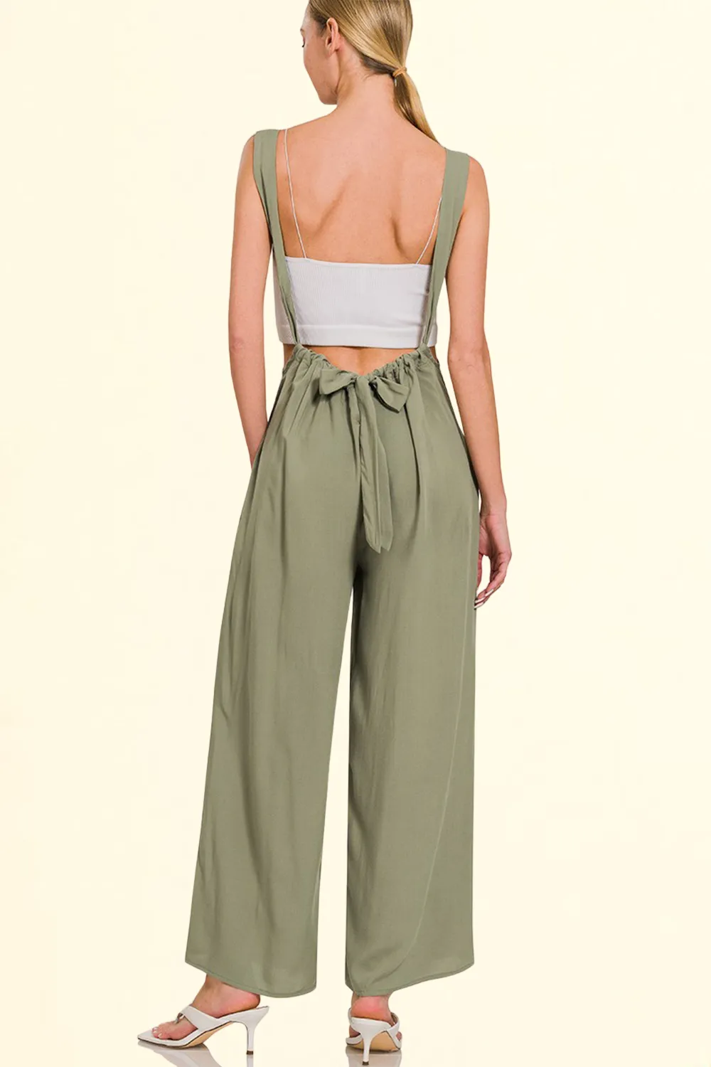 Heidi-Mode | Latzhose Mit Weitem Bein Und Taschen In Olive