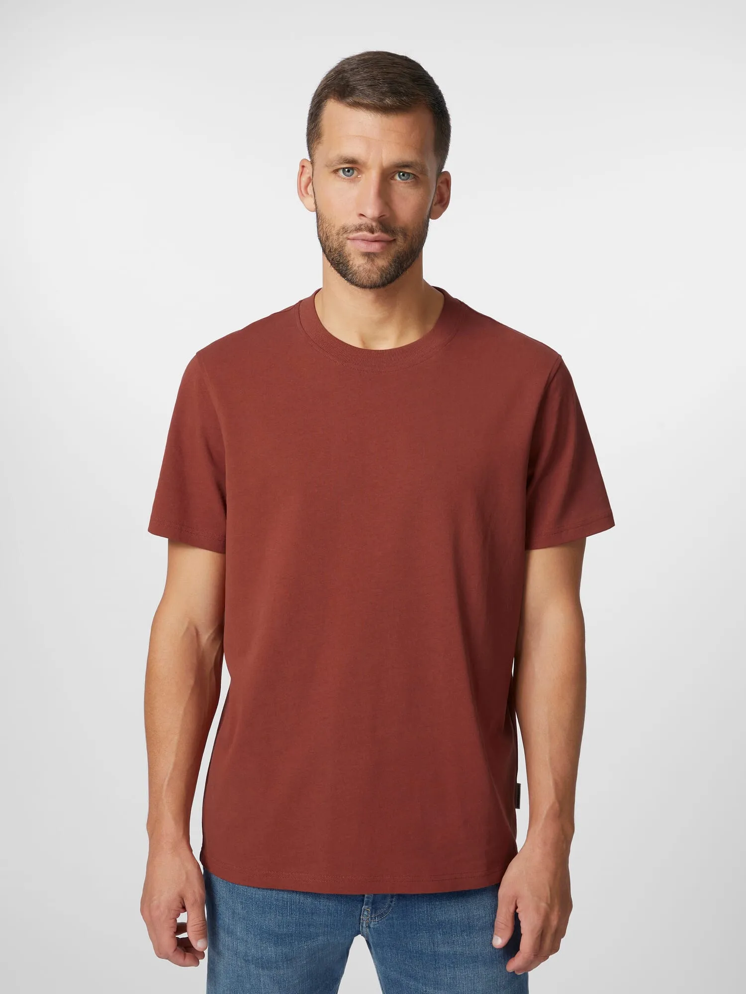 Herren-T-Shirt Baumwolle, Rotbraun