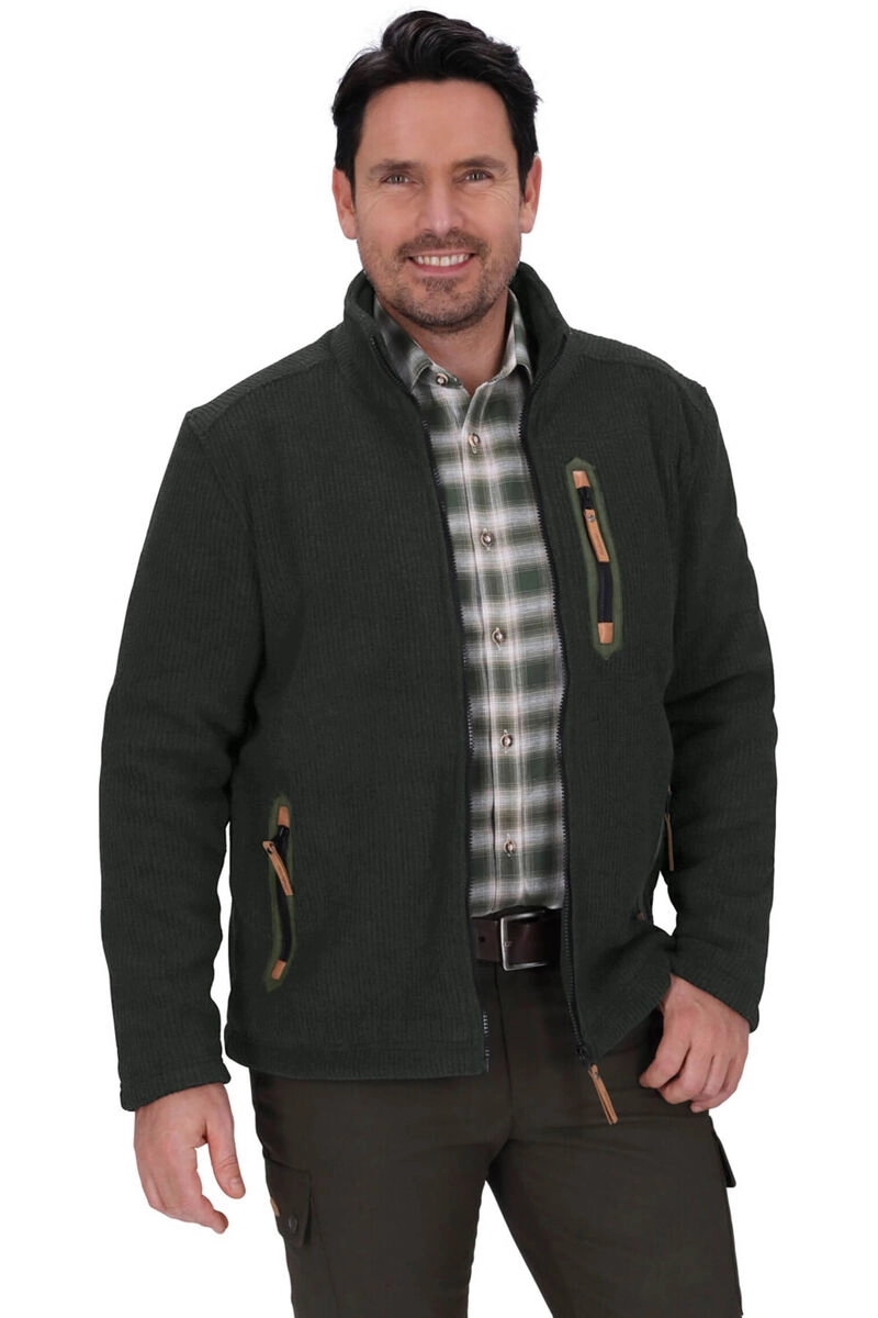 HUBERTUS Strickfleece Jacke oliv