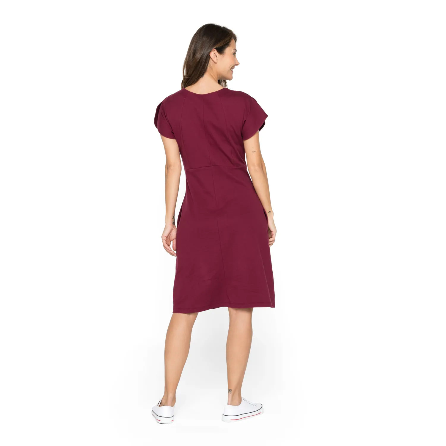 Jersey-Kleid mit Tulpenärmeln aus Bio-Baumwolle