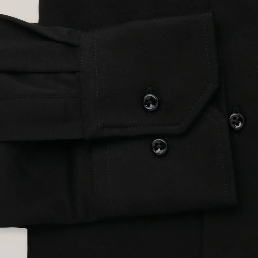 Kassisches Jersey Herrenhemd schwarz 15896
