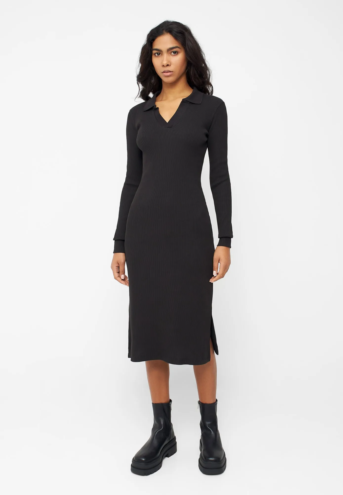 Kleid ALEJA aus Bio-Baumwolle - Black (Rib)
