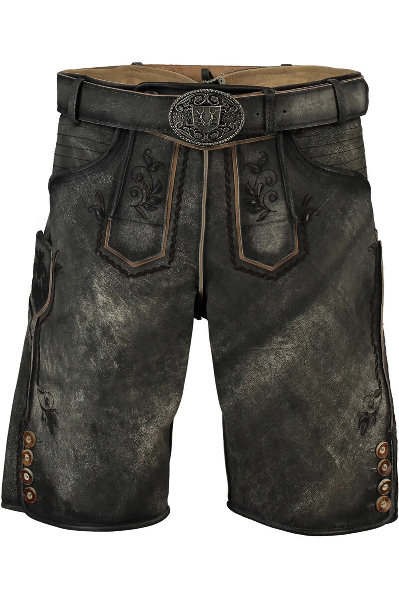 KRÜGER BUAM Leder-Shorts dunkelgrau