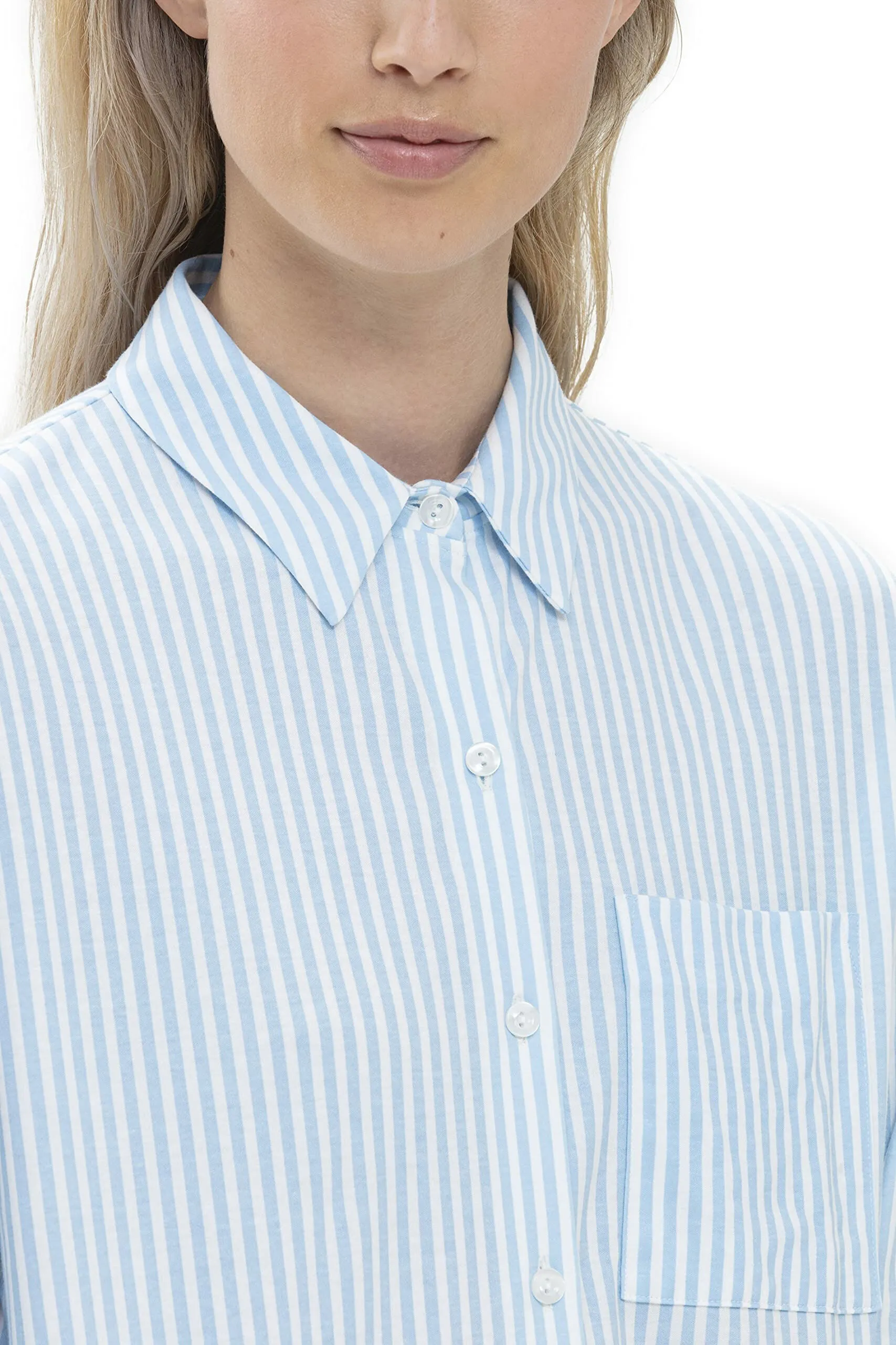 Mey Damen Pyjama Shirt - Schlafanzug Oberteil gestreift aus 100% Bio-Baumwolle - GOTS Zertifiziert -