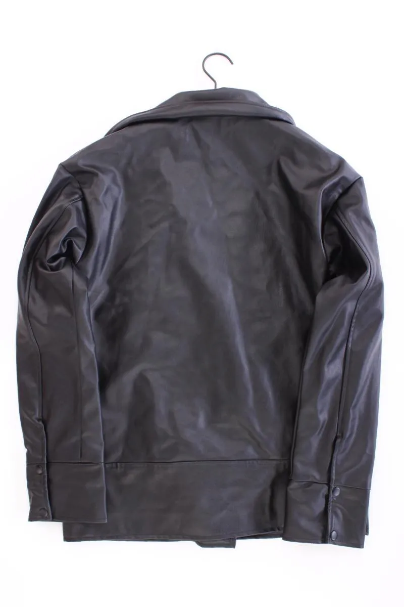 NA-KD Oversize Kunstlederjacke Gr. 34 neuwertig schwarz aus Polyurethan