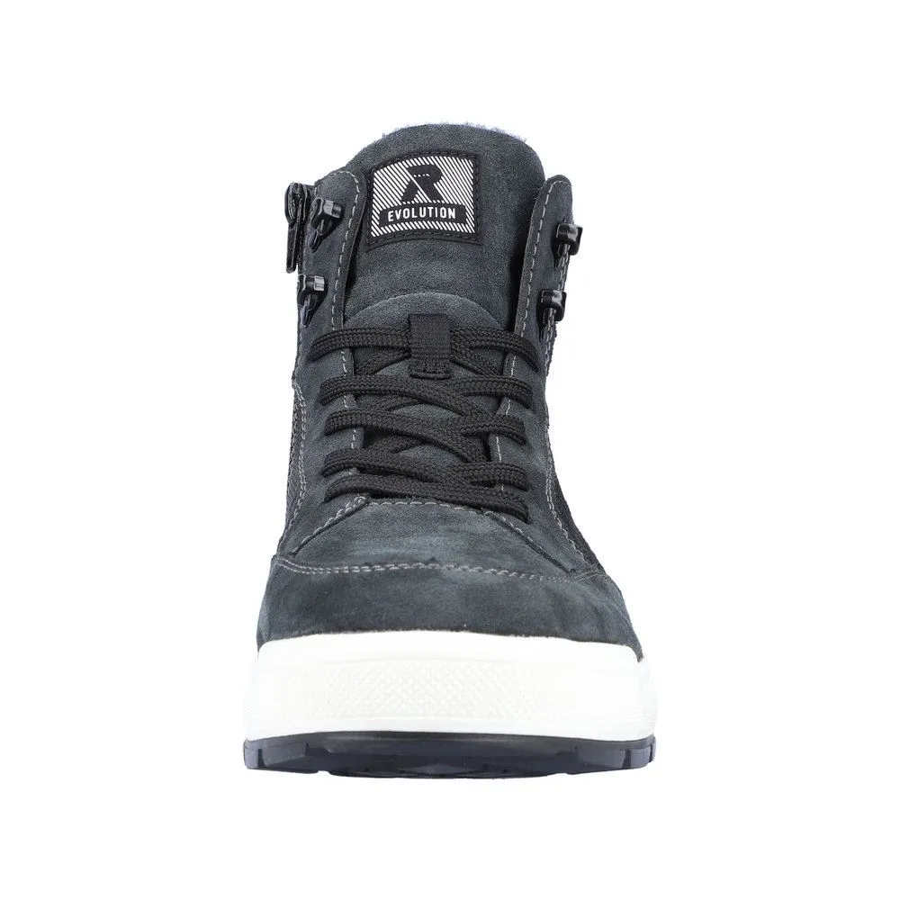 Rieker EVOLUTION Herren Stiefel Schnürstiefel TEX- Membran Rauleder Wechselfußbett blau S22 U0069-45