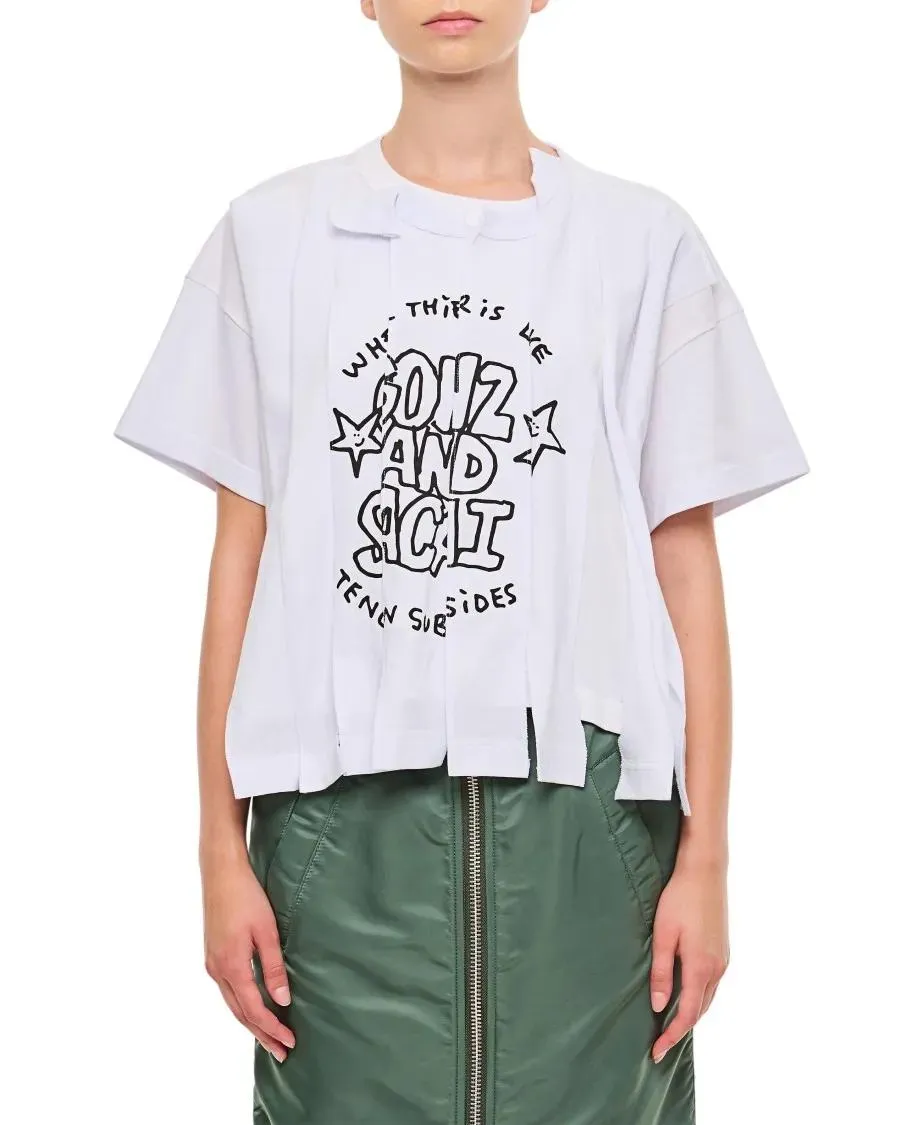   Sacai  White Print T-Shirt White  T-Shirts 
