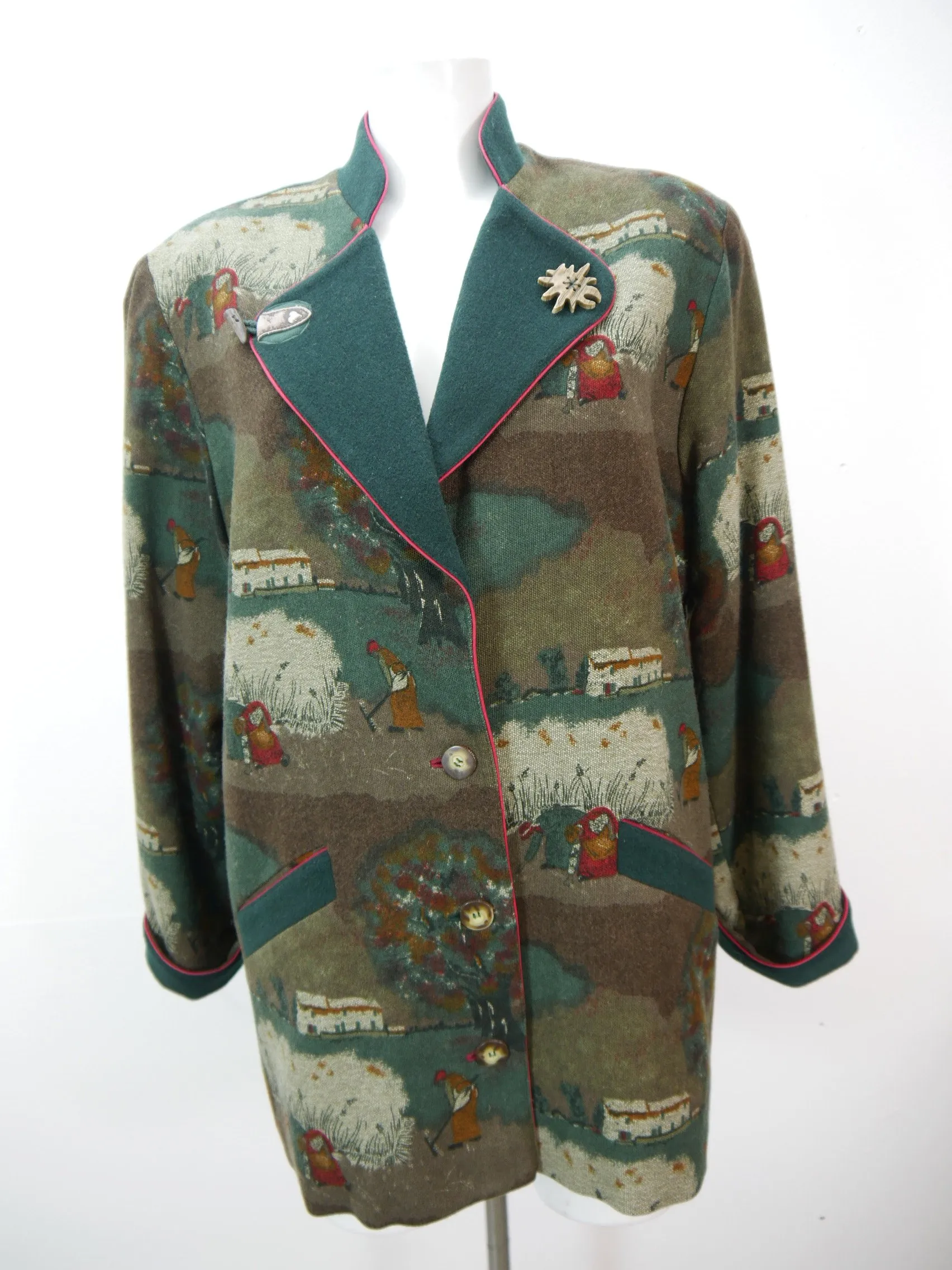 Sailer Trachten neuwertig mit Bauernmotiv bedruckt Trachtenjacke Jacke Gr.42