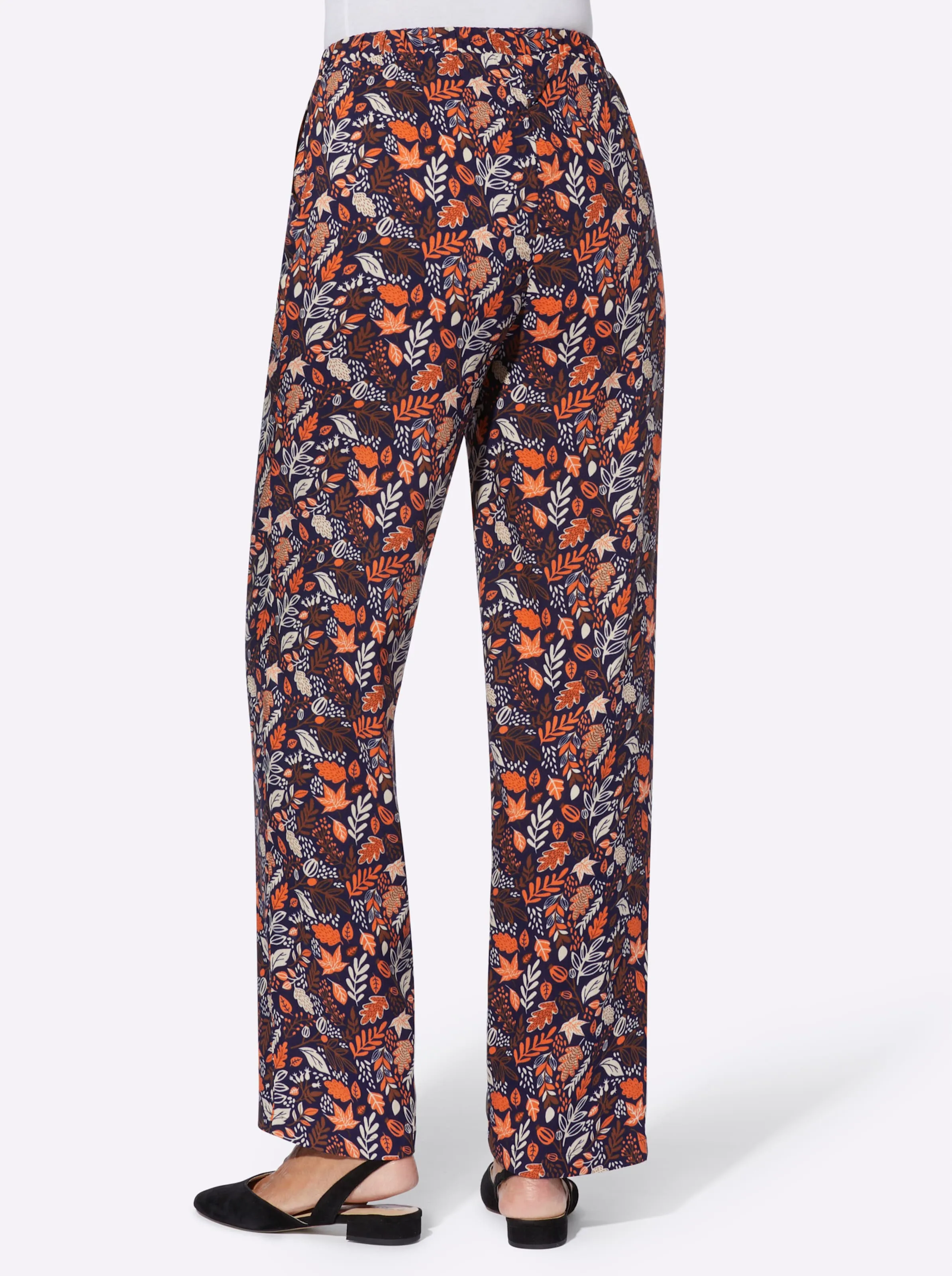 Schlupfhose in marine-papaya-bedruckt