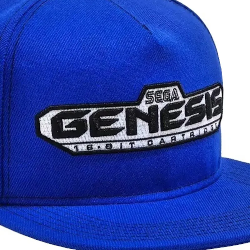 Sega Genesis Cap - Mega Drive Blaue Snapback Kappe