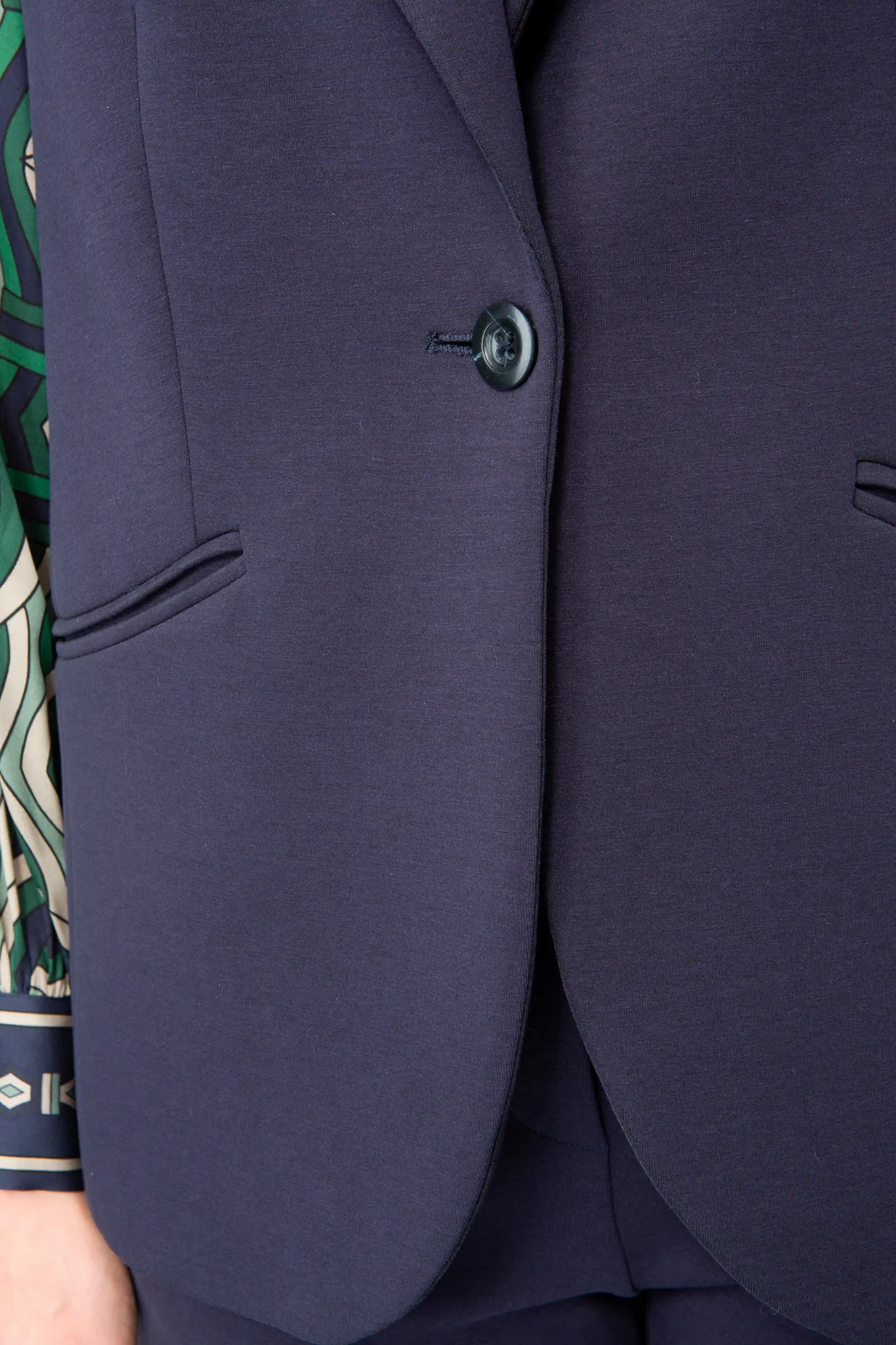 SOLID JERSEY Weste mit Reverskragen navy