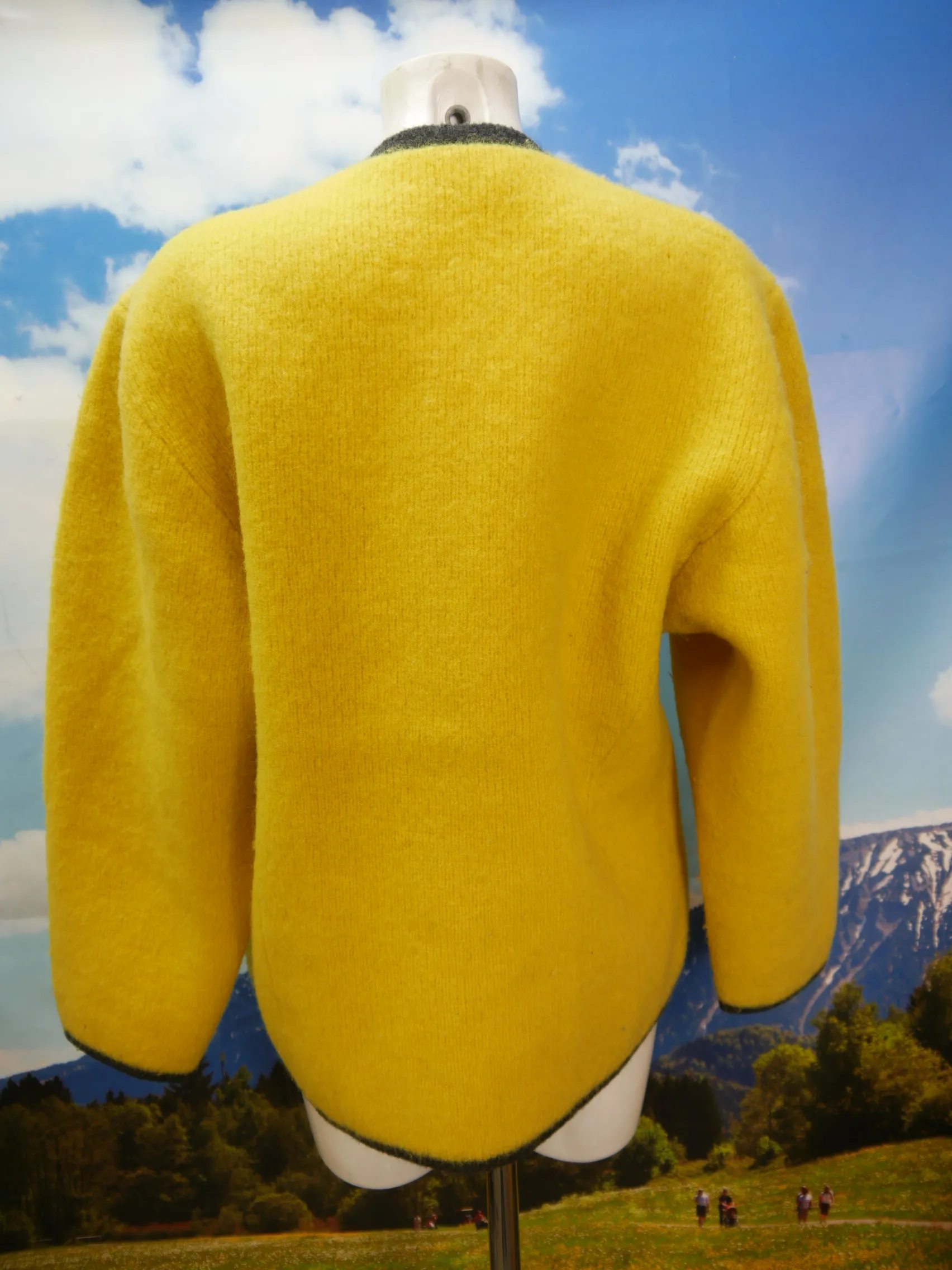 Stapf Austria leuchtend gelber Janker mit Münzknöpfe Trachtenjacke Jacke Gr.48