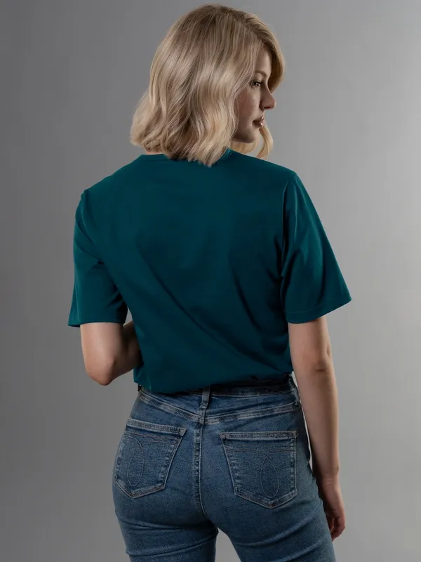 T-Shirt mit Knopfleiste DELUXE Baumwolle Saphir