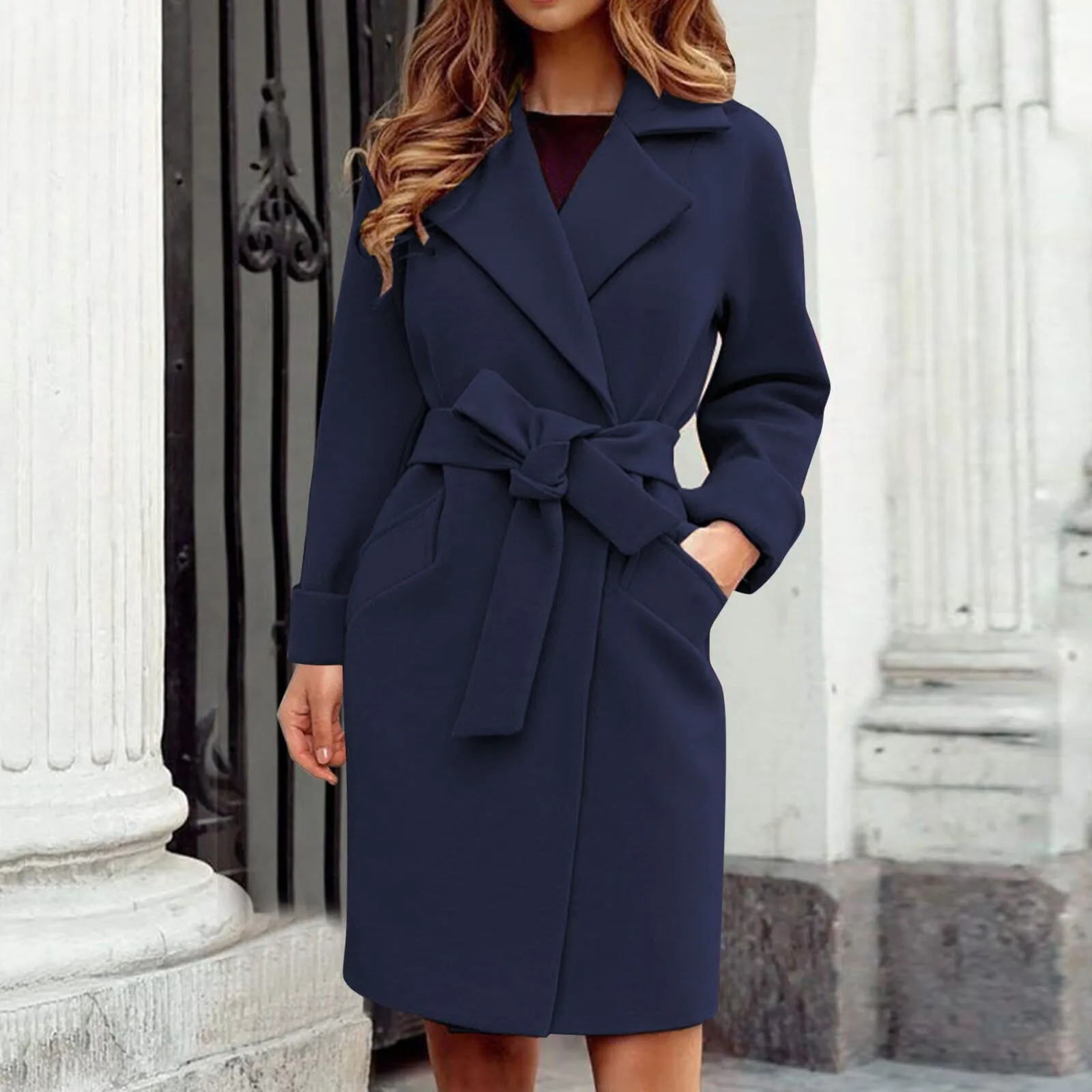 Trenchcoat Wintermantel mit Knopfleiste in bunten Farben - Hailey