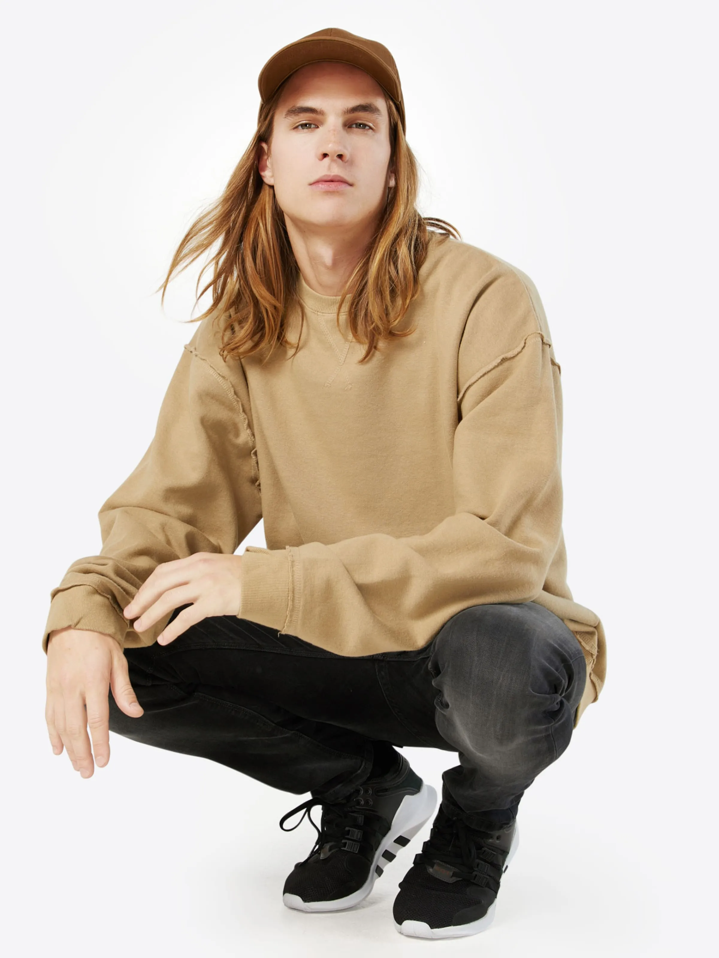 Urban Classics Pullover 'Open Edge Crew' in Sand
