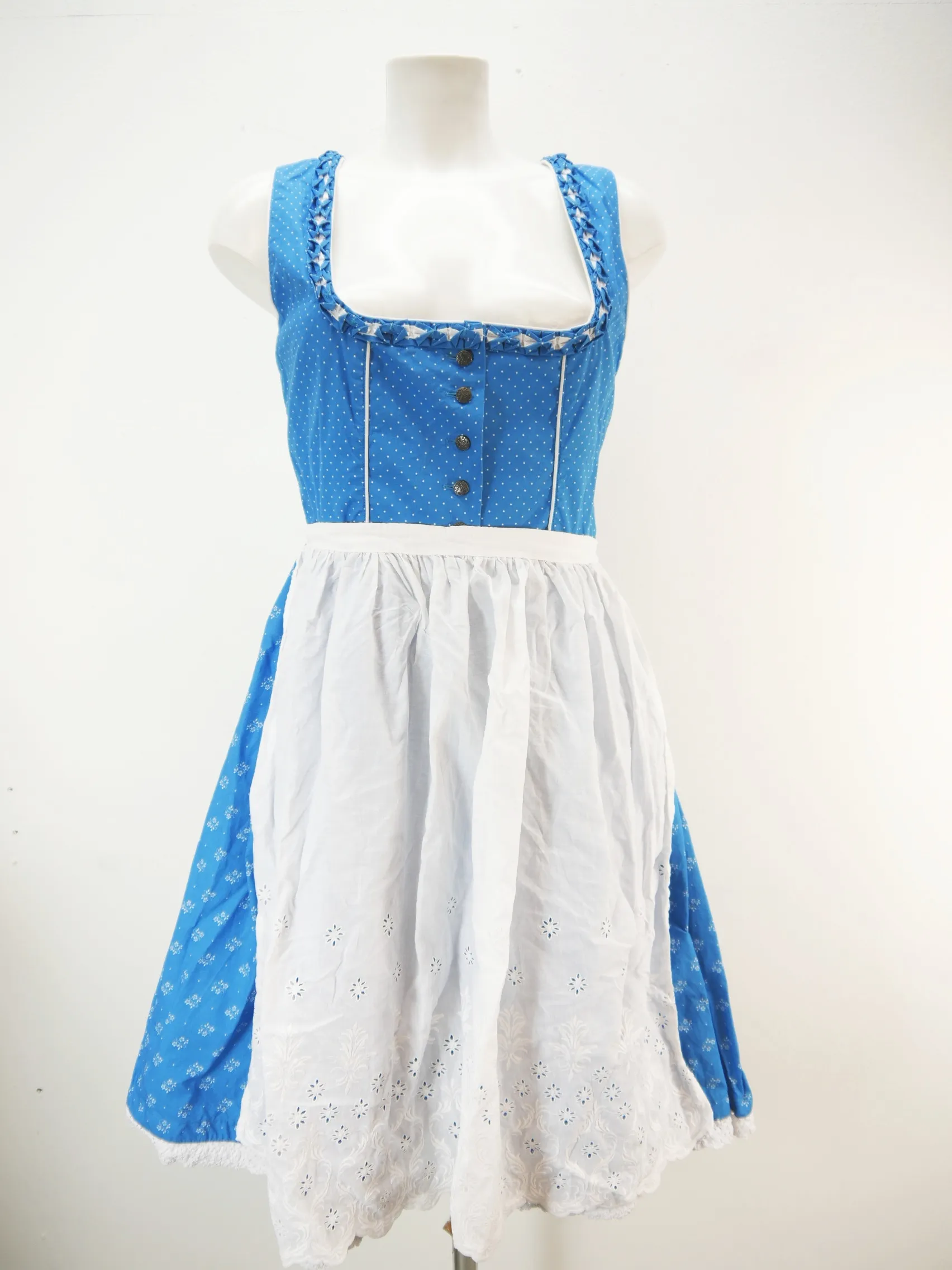 Waldschütz blau mit Balkonett herrliches Landhaus Kleid Trachtenkleid Gr.36