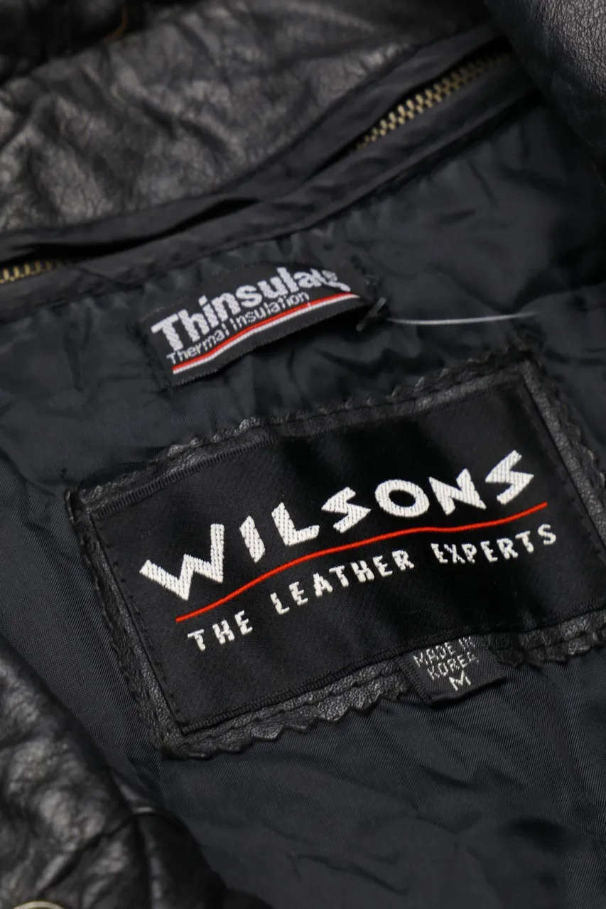 WILSONS - Echt-Leder-Mantel mit Muster - M