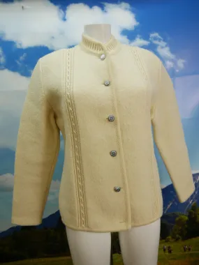 Wunderschön creme Walker mit Stickmuster fesche Trachtenjacke Jacke Gr.40