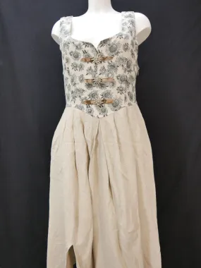 Your Sixth Sense beige mit Edelweißknopf sagenhaftes Landhauskleid Dirndl Gr.40